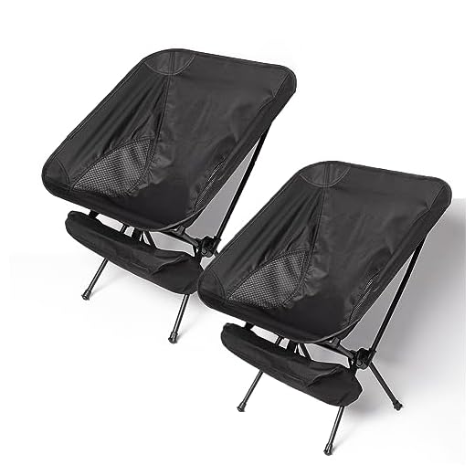 LUBBYGIM Folding Camping Chairs, Portable Camp Chairs, Lightweight Outdoor Chairs for Outdoor Camp, Travel, Beach, Picnic, Festival, Hiking, Backpacking, Supports 265Lbs - 2 Pack