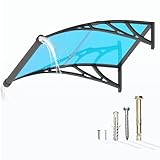 Protection Toutes Saisons:Ce auvent de porte Protège efficacement contre les rayons UV UPF 50+ nocifs, la pluie, la neige et le vent. Cette marquise extérieure pour porte ou fenêtre crée un espace ombragé, sec et confortable toute l’année, parfait pour les entrées ou balcons exposés