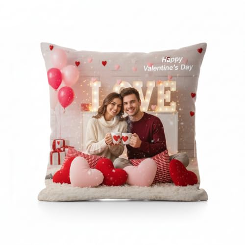 Personalized Photo Massage Pillow, Portable Vibrating Back Massager with USB and Battery Power, Pressure Activated Pain Relief for All Body Parts, Valentine's Day Gift