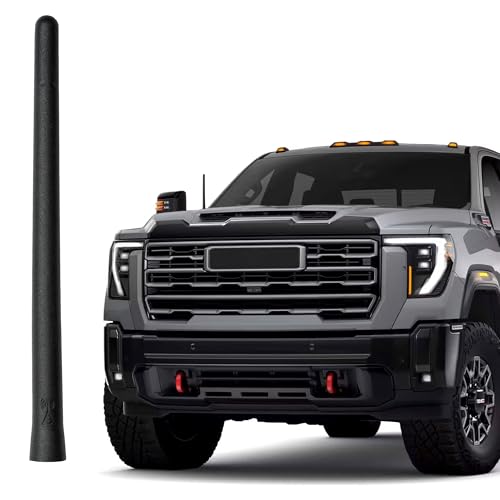 AntennaMastsRus - The Original 6 3/4 INCH is Compatible with GMC Sierra 2500 (2020-2025) - Car Wash Proof Short Rubber Antenna - Reception Guaranteed - German Engineered - Internal Copper Coil