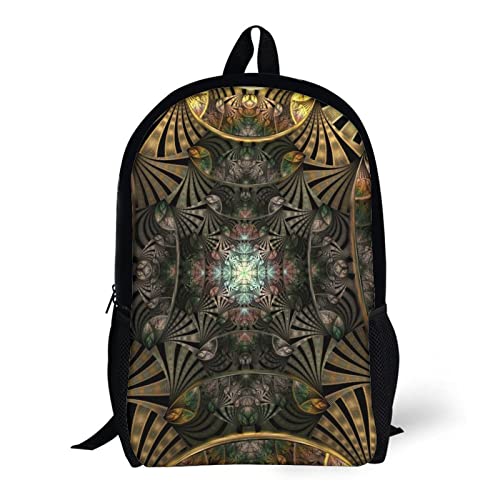 Mochilas de moda de los estudiantes con estampado fractal juvenil 5