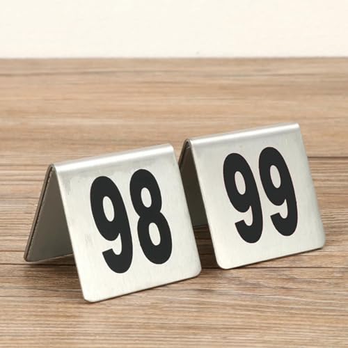Numéro de table en acier inoxydable avec fonte en gras lisible