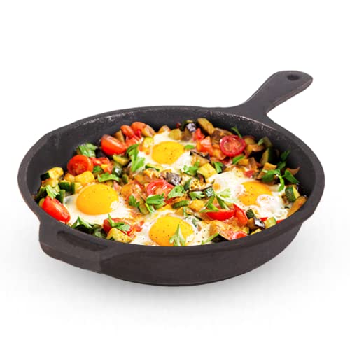 The Indus Valley Pre-Seasoned Cast Iron Skillet | Fry Pan | Induction and Gas Compatible | Kitchen Utensils | Naturally Non Stick Cookware | Healthy Cooking |10 Inch