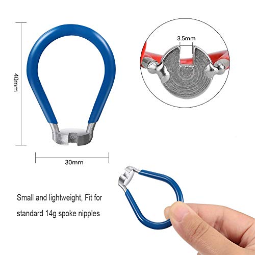 Holoras 5 Pack Bike Spoke Tool - Round Bicycle Spoke Wrench, Blue Bike Spoke Wrench, Bike Tire Levers and 2 Bike Hex Wrench, Cycling Maintenance Tools for Road and Mountain Bikes - Thumbnail 2