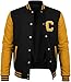 Decrum Fleece Letterman Jacket Men - Fashion Mens Baseball Jackets [40020085-EN] | C Yellow sleeve XL