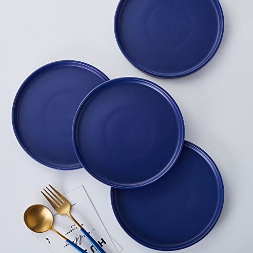 Image of Stone Lain Cleo Stoneware 16-Piece Modern Dinnerware Set, Plates and Bowls, Blue, Service for 4, Microwave & Dishwasher Safe