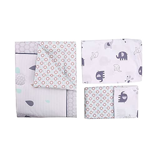Baby Bees 4 Pieces Cute Elephant Crib Bedding Sets For Boys And Girls | Baby Bedding Crib Set Of Crib Sheet, Quilt, Dust Ruffle For Standard Size Crib #TOP2