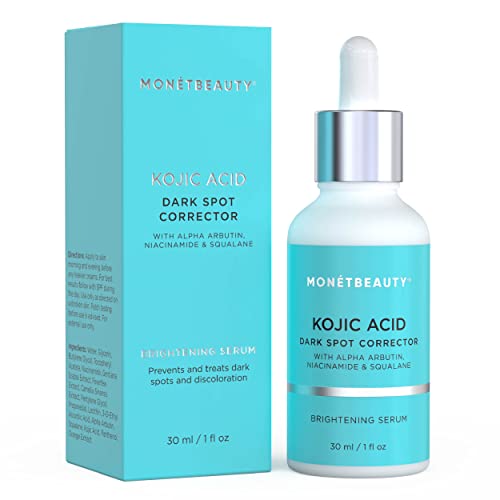 MonรยฉtBeauty Kojic Acid Serum for Face and Body, Dark Spot Corrector with Alpha Arbutin, Niacinamide and Squalane, Treats Dark Spots, Discoloration and Acne Scars MonรยฉtBeauty Kojic Acid Serum for Face and Body, Dark Spot Corrector with Alpha Arbutin, Niacinamide and Squalane, Treats Dark Spots, Discoloration and Acne Scars