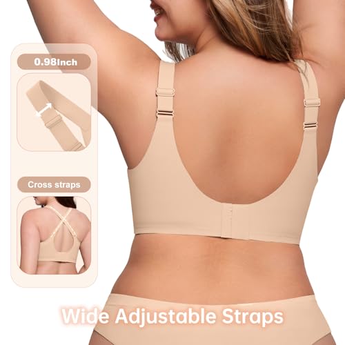 Wireless Bras for Women No Underwire Full Coverage Push Up Bra Support Plus Size Bras for Older Women Bralettes3