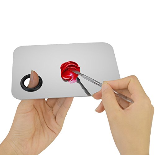Obmwang 1Pcs Pro Stainless Steel Cosmetic Makeup Palette Spatula Tool For Nail Art Eye Shadow Eyelash Makeup Professional Pigment Blending Lightweight 5.9 X 3.9 Inches #TOP5