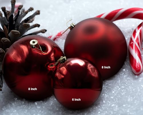 Image of Red Shiny, 8 in, 2 Pack (X-Large, Jumbo)(SPN Decor) (Christmas, Holiday, Christmas Tree)
