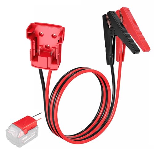 GRZWAYS Jumper Cables alligator clips Compatible with Mil.waukee M18 18V Batteries Silicone wire 8AWG 2FT Automotive Booster Cables for Jump Starting Tool Battery Temperature resistance 392 200