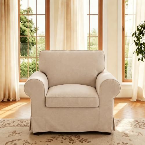 Ektorp Armchair Cover for IKEA Ektorp Chair Slipcover Replacement,Couch Cover Not Include The Sofa Body,Khaki