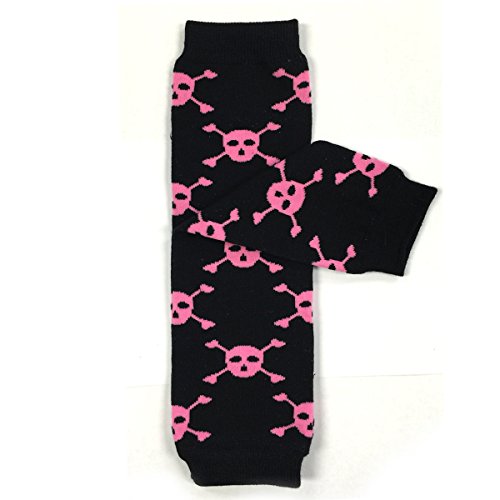 Wrapables Animals and Fun Colorful Baby Leg Warmers - Skulls Pink