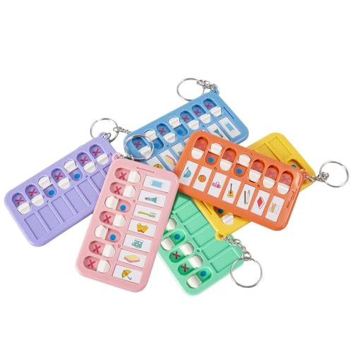 6 Pack Visual Schedule Keychain Chore Chart for Adults -