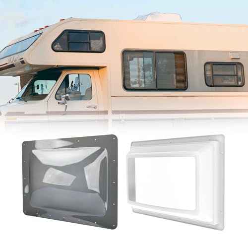 RVGUARD RV Skylight Bundle 14x22 Inner Dome with Skylight Replacement 18x26 Smoke Outer Skylight Fits 14x22 Opening for Camper Trailer Fifth Wheel Truck UV Resistant Impact Resistant