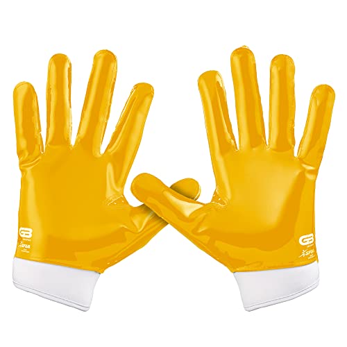 Grip Boost Stealth Solid Color Football Gloves Pro Elite - Adult (Yellow/White, X-Large) #TOP1