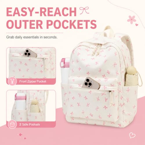 Image of BTOOP School Backpack for Teens Large Cute Bookbag Lightweight 15.6 inch Laptop Bag for Girls Women Casual High School College