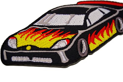 ClickEmb Pack 4 Car Embroidered Iron on Patch Applique Racing Sport Car Monster Patch