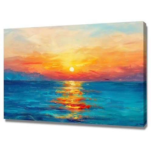 Impression sur toile intissée de qualité supérieure peinture coucher de soleil