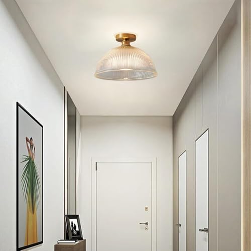 Plafonnier encastré en verre compact pour petits plafonds de couloir