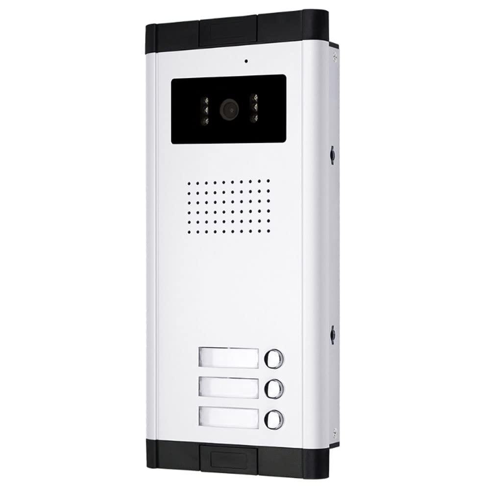 Video a colori Citofono Sistema 700TVL IR Visione Notturna Telecamera Esterna Campanello Campanello Video Citofono per 3 Appartamenti Casa