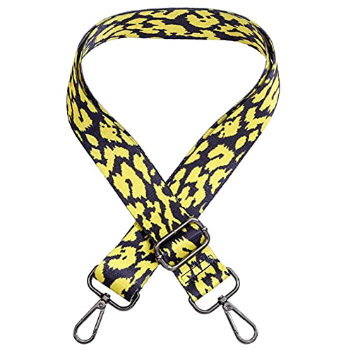 Geldbörse Kette / Tasche Kette Leopard Print Bag Strap Gelb Frauen Gürtelbeutel Strap Bügelhände Handtasche Gurt Nylon Dekorative Griff Ornament Bag Strap Einstellbar Schulterriemen/Schultergurt Cover