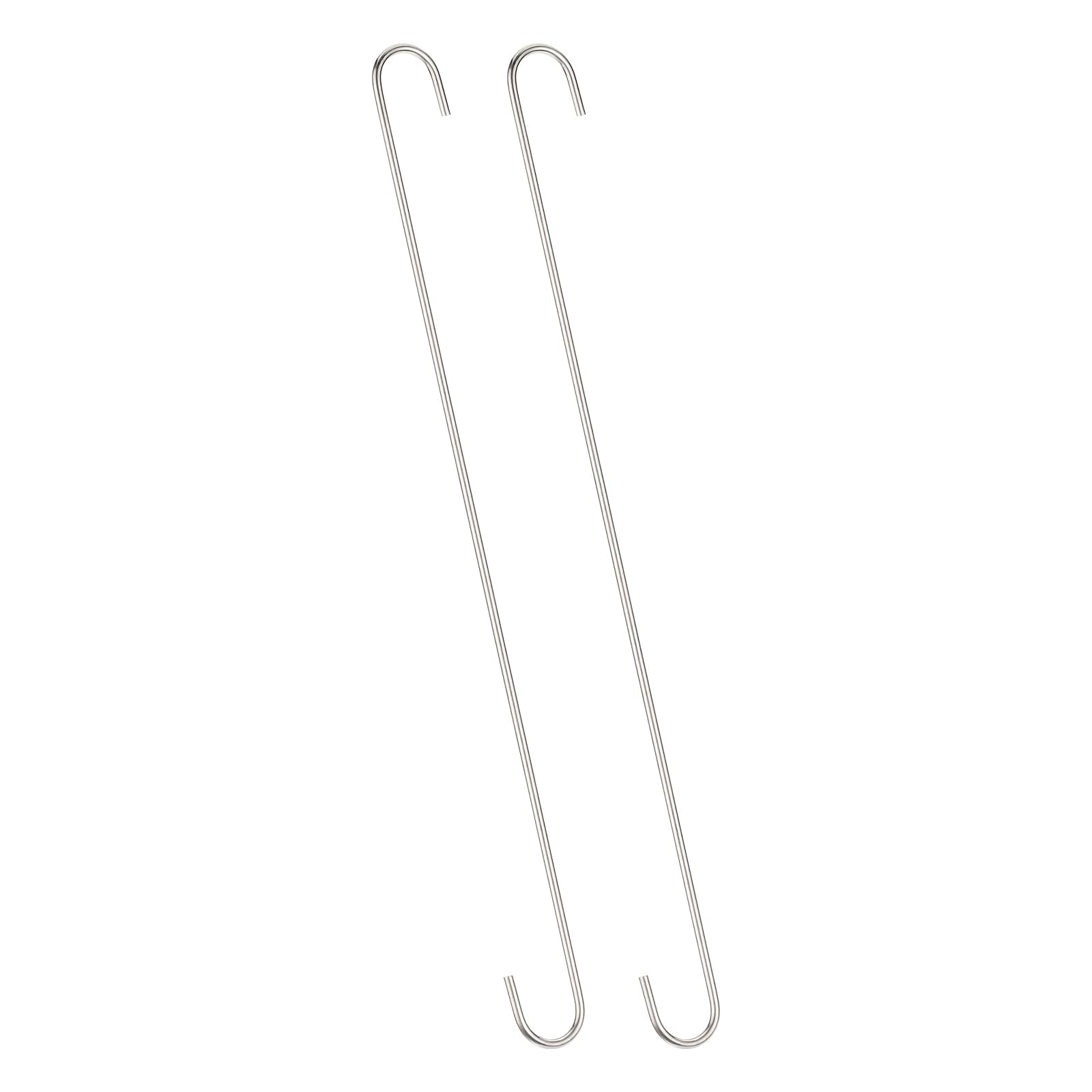Unifizz S Hooks 20inch/500mm Extra Long Heavy Duty Metal Hanging Hooks, 6Pcs Steel Hangers for Indoor Outdoor Use in Garden, Closet, Workshop, Kitchen, Matt Silver