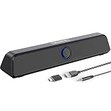LENRUE Computer Speakers, Dual 5W PC Speaker, USB-A/USB-C Powered Laptop Speaker, 3.5mm Audio-in Wir
