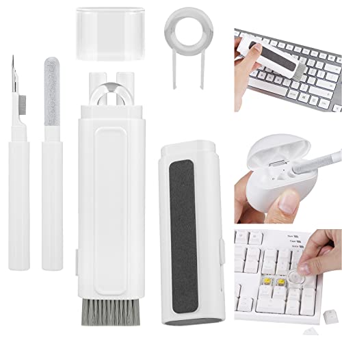 Dreamhigh® Kit Nettoyage Clavier 6 en 1, Kit Outils de Brosse de Nettoyage de Clavier, pour Ecouteurs,Airpods,Appareil Photo,Ordinateurs,Claviers,Téléphone Portable