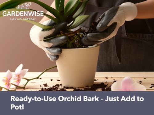 GARDENWISE Premium Orchid Bark for Potting Mix – Ready-to-Use Pine Bark for Indoor Plants, Orchid Repotting & Soil Mix Creation, Ideal Orchid Medium (1 Quart)