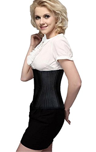 Shaperx Women's Waist Training Corsets Underbust Heavy Duty 26 Steel Boned Hourglass Silhouette Body Shaper, Sz1908-Black-L #TOP3