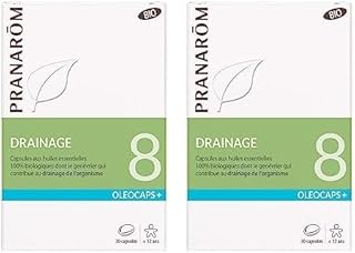 PRANARÔM - Oléocaps 8 - Drainage - Aux Huiles Essentielles Ciblées - Menthe Poivrée, Citron, Gingembre, Cardamome, Mandarine & Genévrier - 100% Naturelle Et Bio - HECT - 30 Capsules Prédosées
