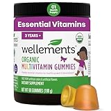 Wellements USDA Organic Kids Multivitamin Gummies 60 Ct (3+ Years) | Essential Kids Vitamins A, B, C, D, E & Zinc | Supports Healthy Growth & Development* | Non-GMO, No Gluten & No Artificial Colors