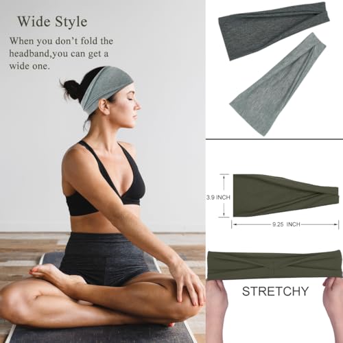 Image of YONUF 6 Pack Headbands for Women, Boho Wide Head Bands & Hair Accessories | Non Slip Soft Stretch Headband, Fashion Hair Bands for Yoga, Workout, Face Wash, Makeup, Women's Head Wraps for Daily Use