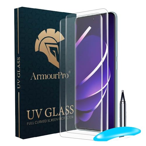 Image of ArmourPro Military Grade UV Tempered Glass Compatible For Redmi Note 14 Pro Plus, Note 14 Pro and Note 13 Pro Plus (6.67 Inch) With UV Installation Kit | Edge-to-Edge Protector Coverage | Clear, Pack of 2
