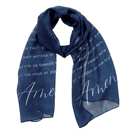 Daily Prayer Lightweight Scripted Fashion Scarf For Women, 6 Feet (Hail Mary)