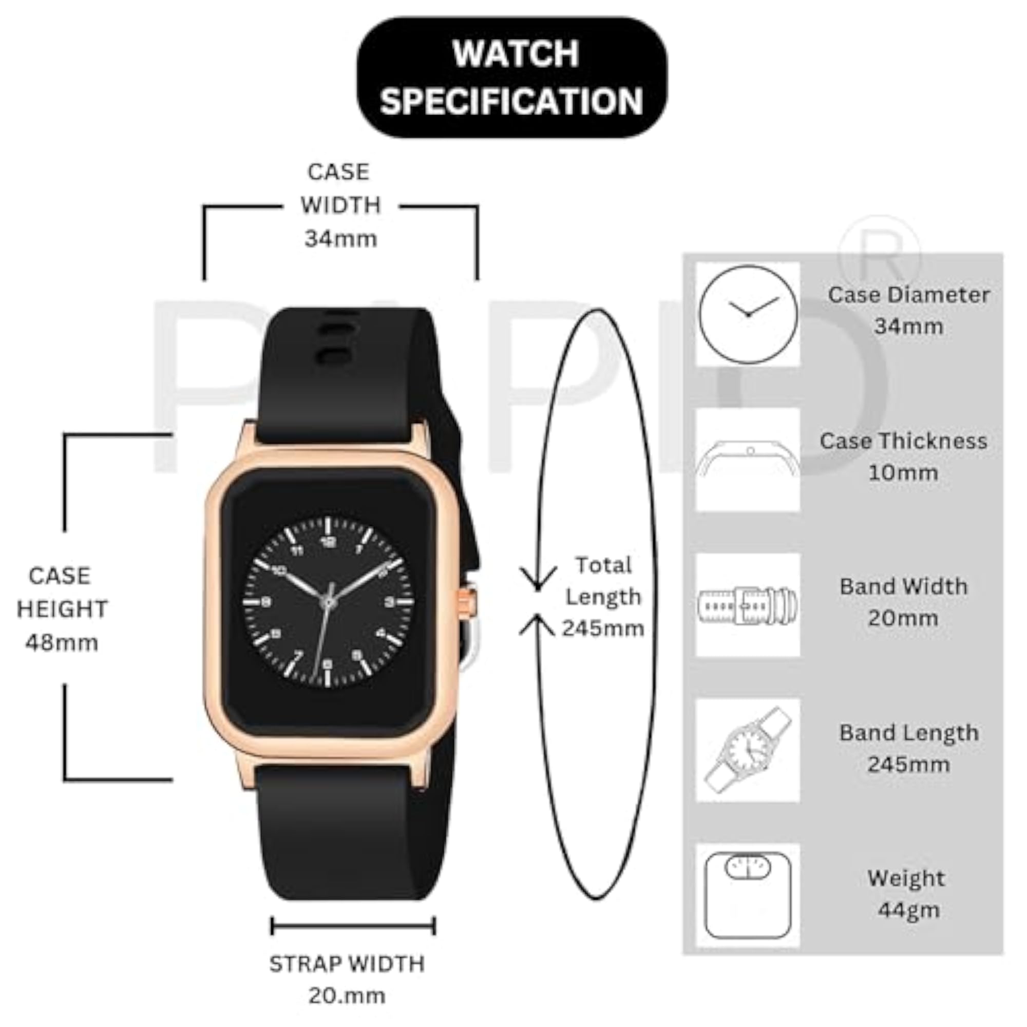 Elegant Women's Analog Wrist Watch with Silicone Strap