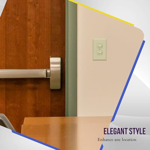 Image of ENERLITES Duplex Receptacle Outlet Wall Plate, Electrical Outlet Cover, Gloss Finish, Mid-Size 1-Gang 4.88 inch x 3.11 inch, Unbreakable Polycarbonate Thermoplastic, UL Listed, 8821M-I-10PCS, Ivory, 10 Pack