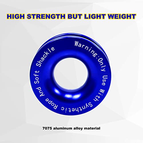Rulline Winch Snatch Recovery Ring Compatible With Soft Shackle Atv Utv Suv Truck Off-Road Vehicle Towing Rcovery Snatch Block (41000Lbs，Blue) #TOP3