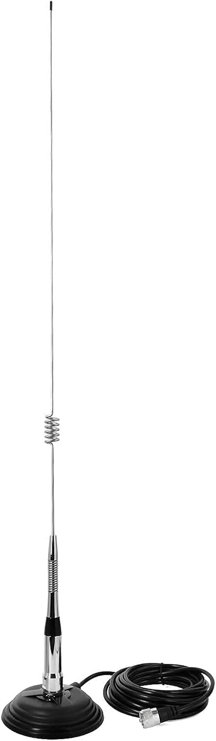 HYS Dual Band Mobile Vehicle Antenna VHF UHF Mobile Transceiver 144/430Mhz UHF-Male Antennas Magnet Mount SO-239 Connection Style W/5M(16.4ft) RG58 Coaxial Cable PL-259 Plug