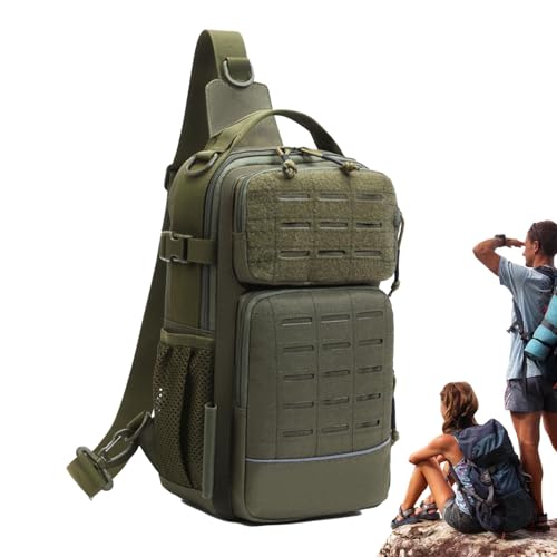 Generisch Bolsa de pesca con mosca, con soporte para botellas y compartimento para accesorios de pesca, ligero bolso de hombro, para actividades al aire libre, viajes, camping, senderismo, deportes y