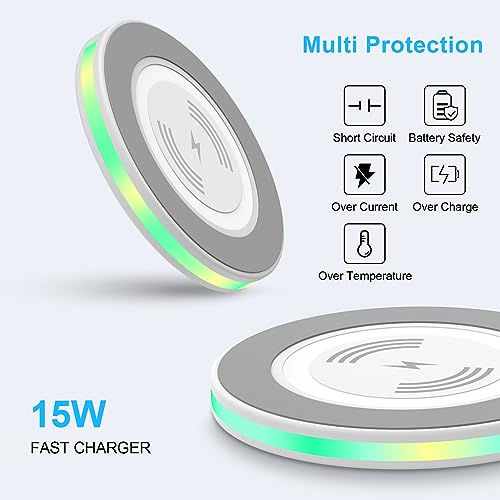 Image of Wireless Charger Samsung Fast Charging Pad for Samsung Galaxy S26 Ultra S25 S24 S23 S22,Wireless Phone Charger Android Charging Station Cargador Inalambrico para for iPhone 17e 17 Pro Max 17 16 15