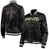 Starter Women's Black New Orleans Saints Varsity Lover Satin Full-Snap Jacket