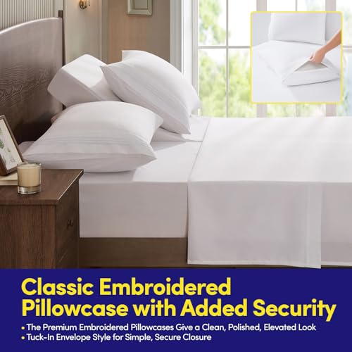 Image of Split Head King Sheets Set for Adjustable Beds 4 Piece Flex Top Bed Sheets - Deep Pocket Split Top Fitted Sheet with Built-in Corner Straps, Luxury Soft Cooling Bedding, Wrinkle Resistant, White