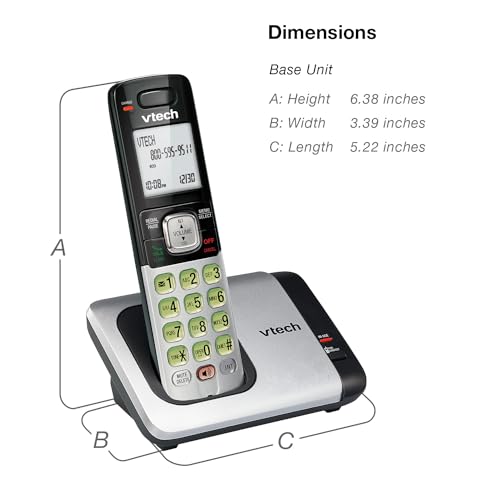 Image of VTech CS6719 DECT 6.0 Cordless Phone with Caller ID /Call Waiting, 1 Cordless Handset, Silver /Black