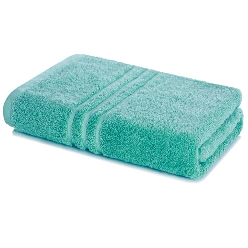 Lavea® Drap de Bain 100x150 cm – Serviette de Sauna en éponge 100% Coton, Doux, Absorbant et Résistant – Idéal Salle de Bain, Spa, Hôtel - Turquoise