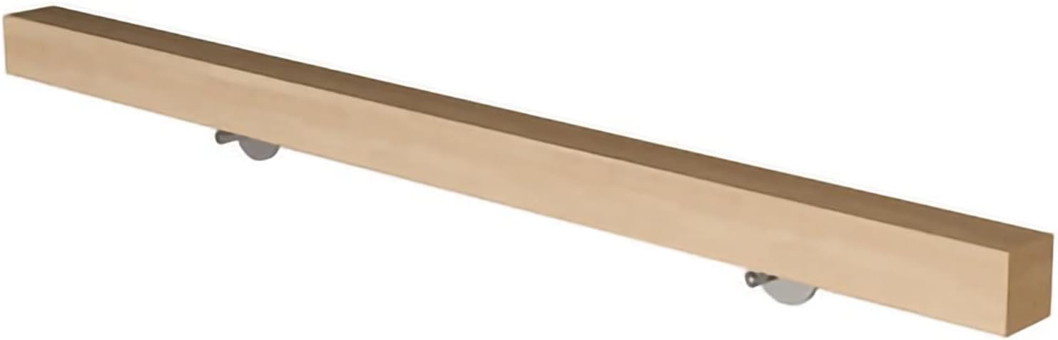 MObyat Stair Handrail Wooden Handrails Stair Banister Kit Safety Solid Wood Staircase Handrail Non-Slip Stair Armrest with Stainless Steel Brackets Wall Mounted Handrails/100Cm/3.3Ft
