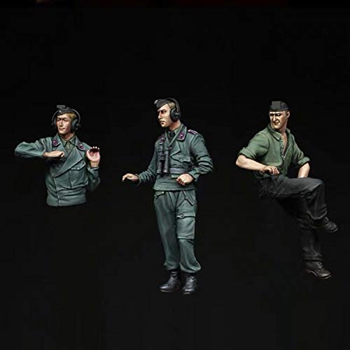 Kit de figuras de resina 1:35 3 figuras sin pintar miniatura 1