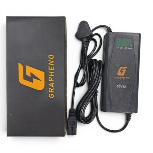 Image of Electric Scooter Charger 60V 4 AMP | GRAPHENO | for Lead Acid and Graphene 5 Battery Scooter | Longest 4 Meter Wire | Percentage Screen | Auto Cutoff Protection | Fast Charging.